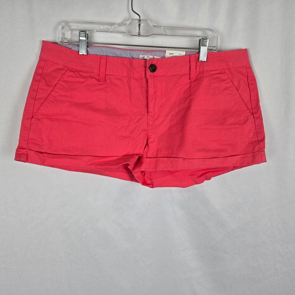 So Jean Shorts Juniors 17 Dark Pink Chino Style Cuffed NWT